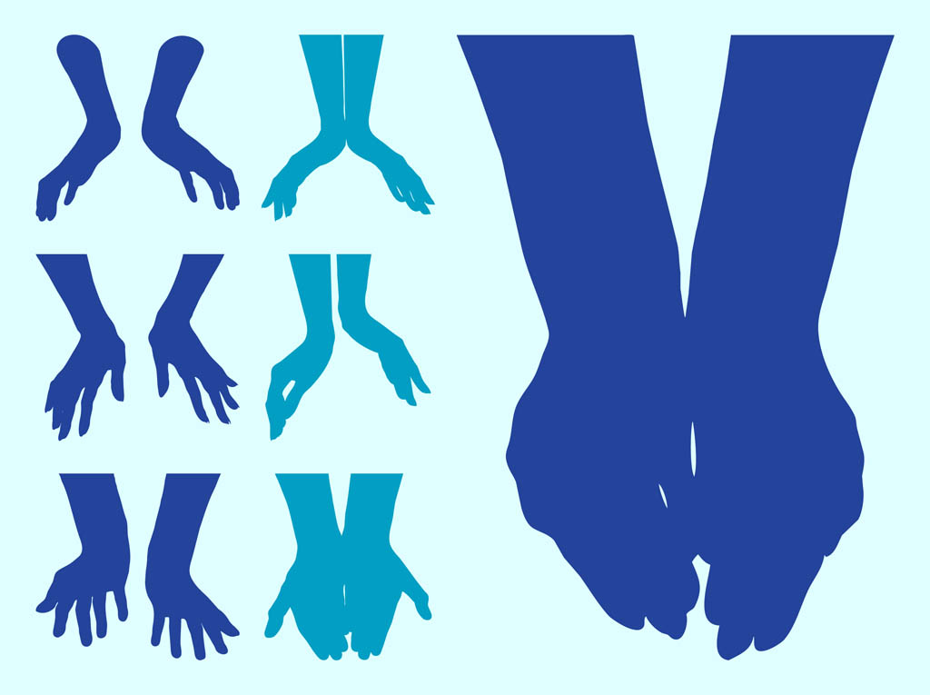1024x765 Open Hands Silhouettes Vector Art Graphics