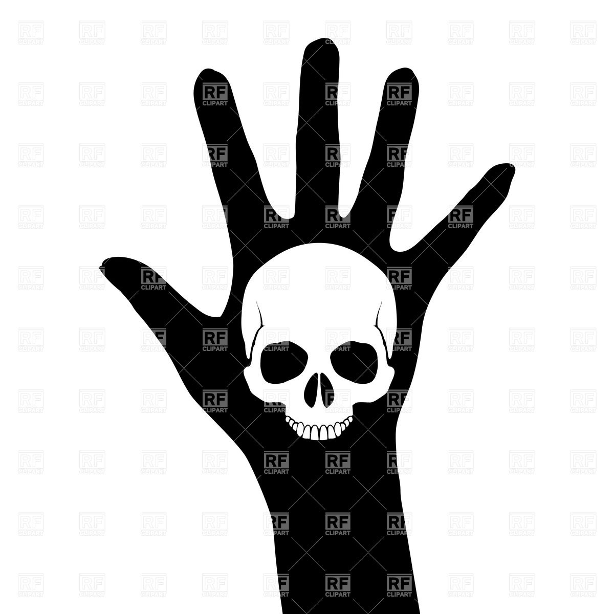 1200x1200 Skull On The Hand Silhouette Vector Image Of Silhouettes, Outlines