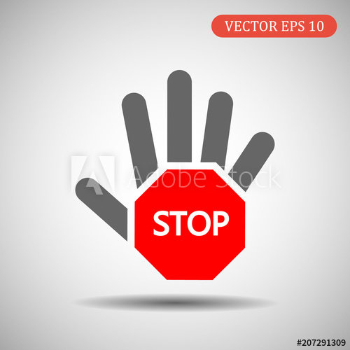 500x500 Hand Stop Icon Vector Illustration