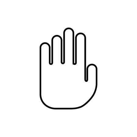 450x450 Hand Stop Sign Icon Vector Illustration Graphic Design Royalty