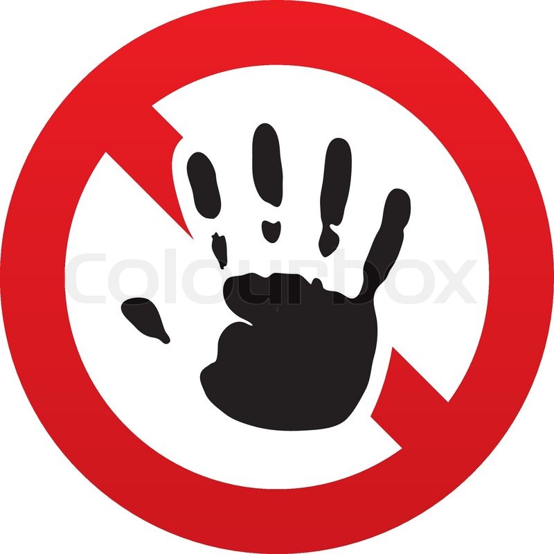800x800 No Hand Print Sign Icon Stop Symbol Stock Vector Colourbox
