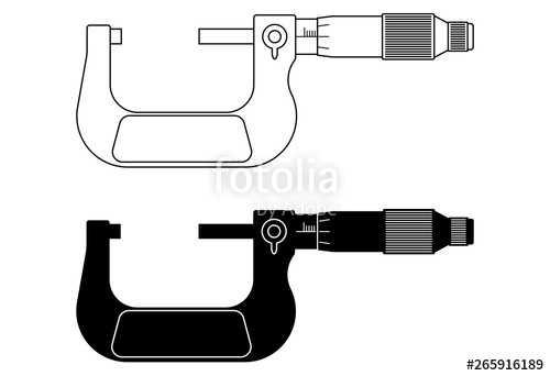 500x342 Outside Micrometer Precision Hand Tools Vector Illustration