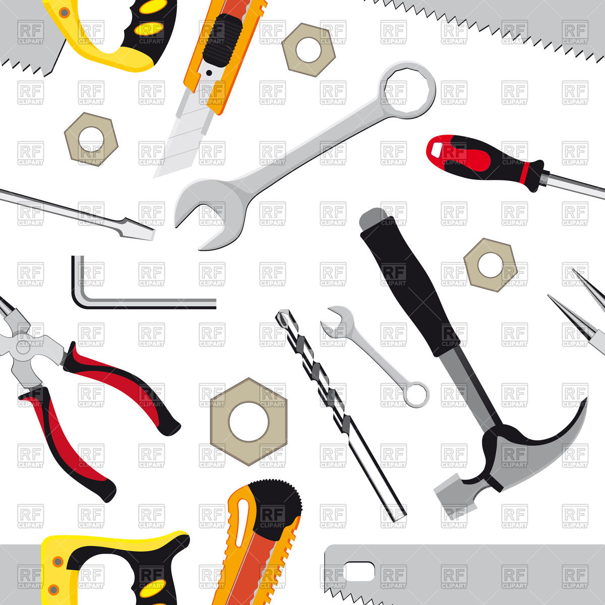 1200x1200 Seamless Background With Hand Tools Vector Image Of Backgrounds