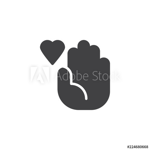 500x500 Love Hand Vector Icon Filled Flat Sign For Mobile Concept And Web