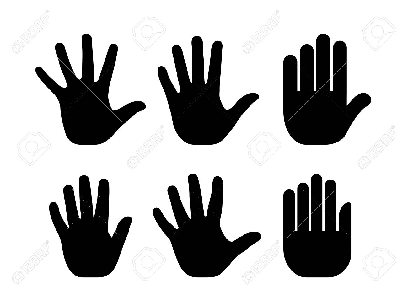 1300x975 Open Hand Silhouette Vector