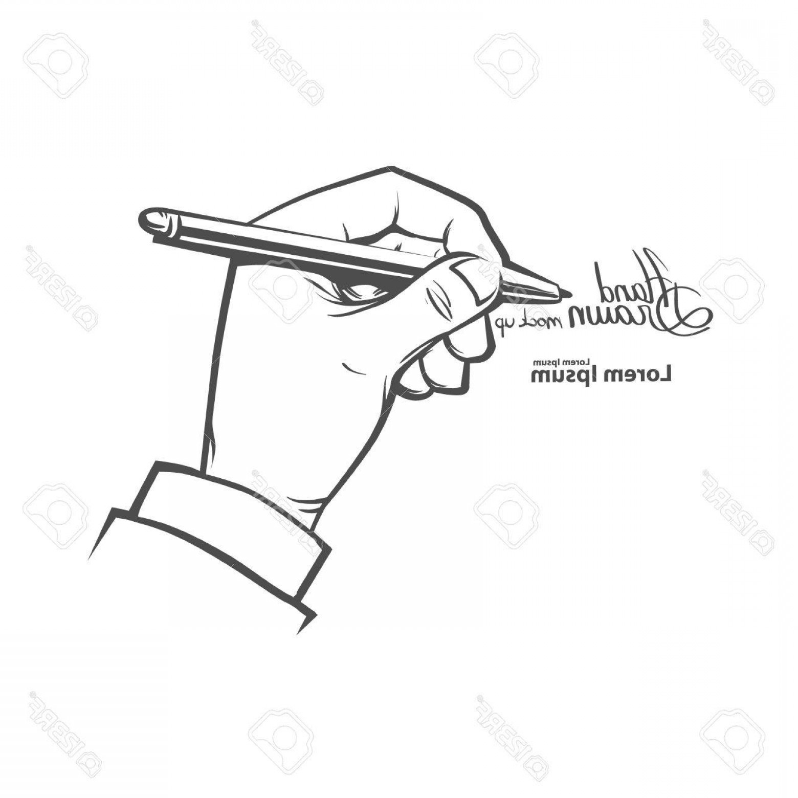 1560x1560 Photostock Vector Hands Holding Pen Writing Something Simple