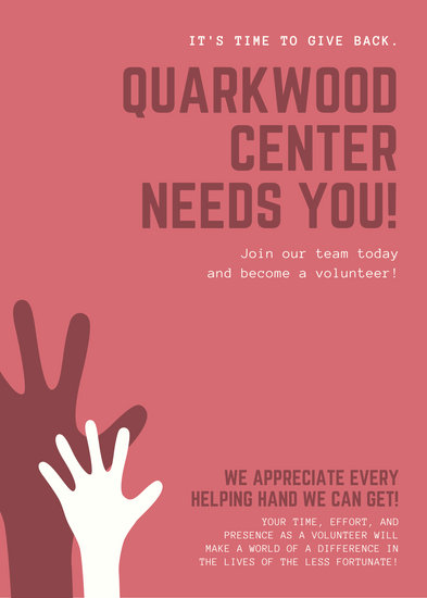 393x550 Red Hand Vector Volunteer Flyer