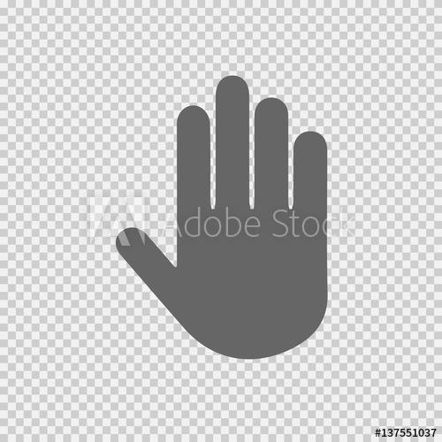 500x500 Stop Hand Vector Icon On Transparent Background Vector