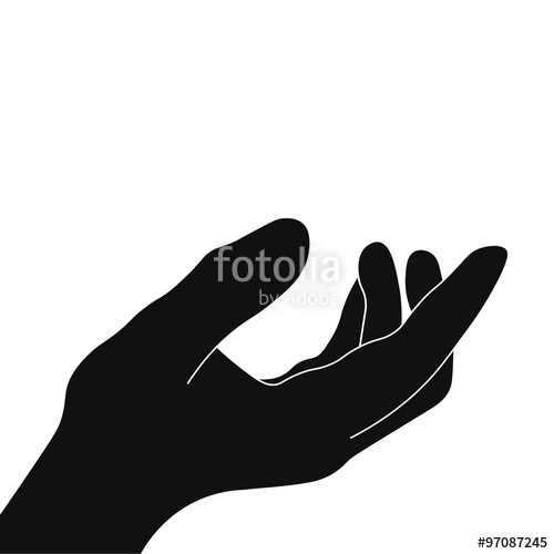 500x500 The Palm Of The Hand Vector Path Stretches Help Stock Image