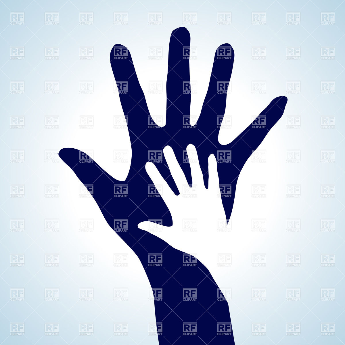 Рука детская и взрослая логотип