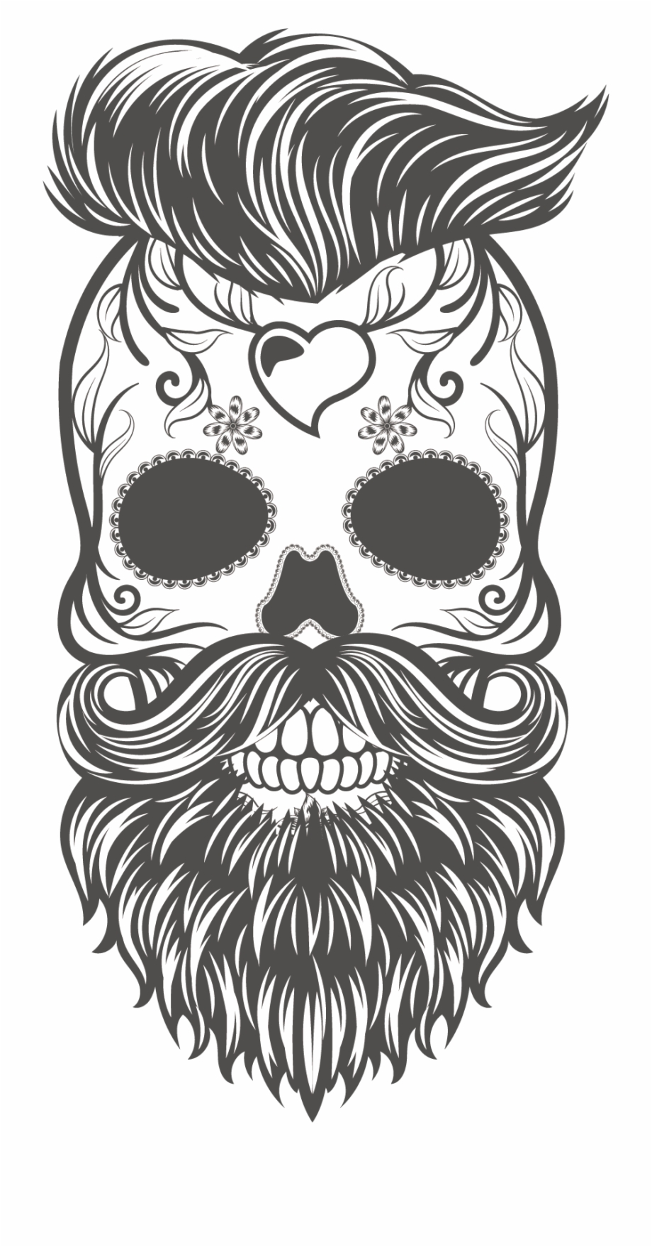 And Skull Painted Calavera Sticker Hand Vector Clipart 920x1757 And Skull Painted Calavera Sticker Hand Vector Clipart