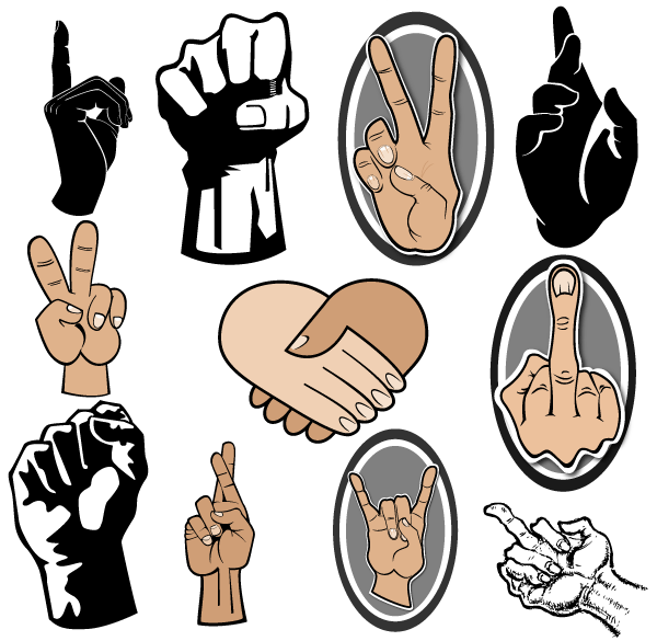 Free Hand Gestures Vector Art 600x585 Free Hand Gestures Vector Art