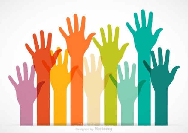 626x445 Colourful Hand Silhouettes Vector Free Download
