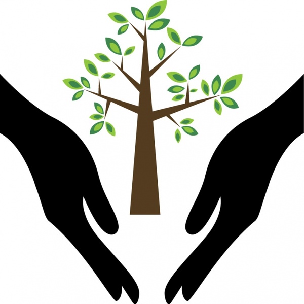 600x599 Tree In Hands Free Vector In Adobe Illustrator