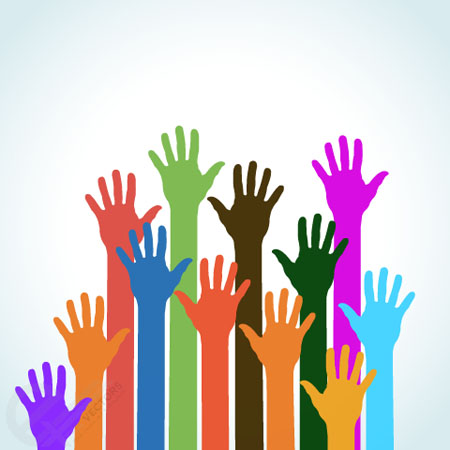450x450 Colorful Hands Vector