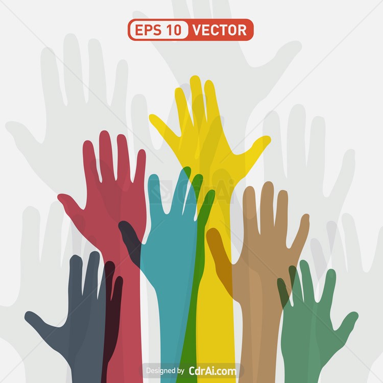 750x750 Colorful Hands Vector Free Download Cdr