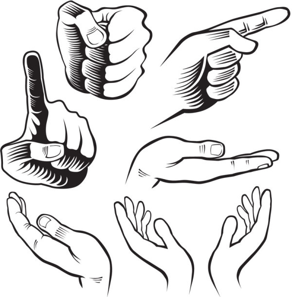600x609 Hand Drawn Gesture Design Elements Vector Free Download