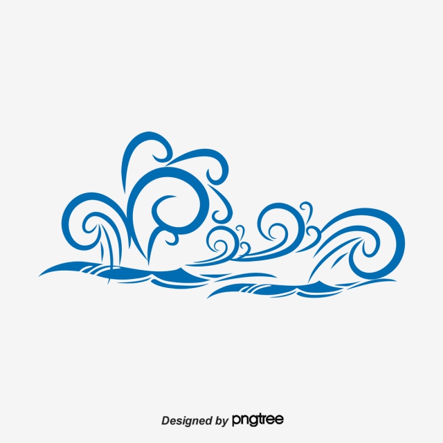 640x640 Hand Painted Blue Wave Vector Material, Hand Vector, Blue Vector