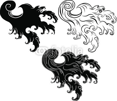 400x344 Hand Drawn Japanese Wave Vector Asian Water Splash Tattoo Buy