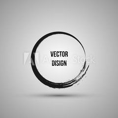 240x240 Hand Drawn Circle Shape Label, Logo Design Element, Frame Brush