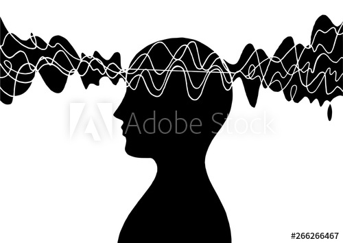 500x354 Human Head Spirit Power Energy Wave Vector Abstract Art