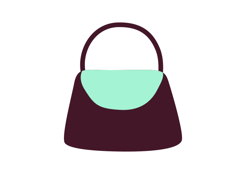 800x566 Flat Handbag Vector
