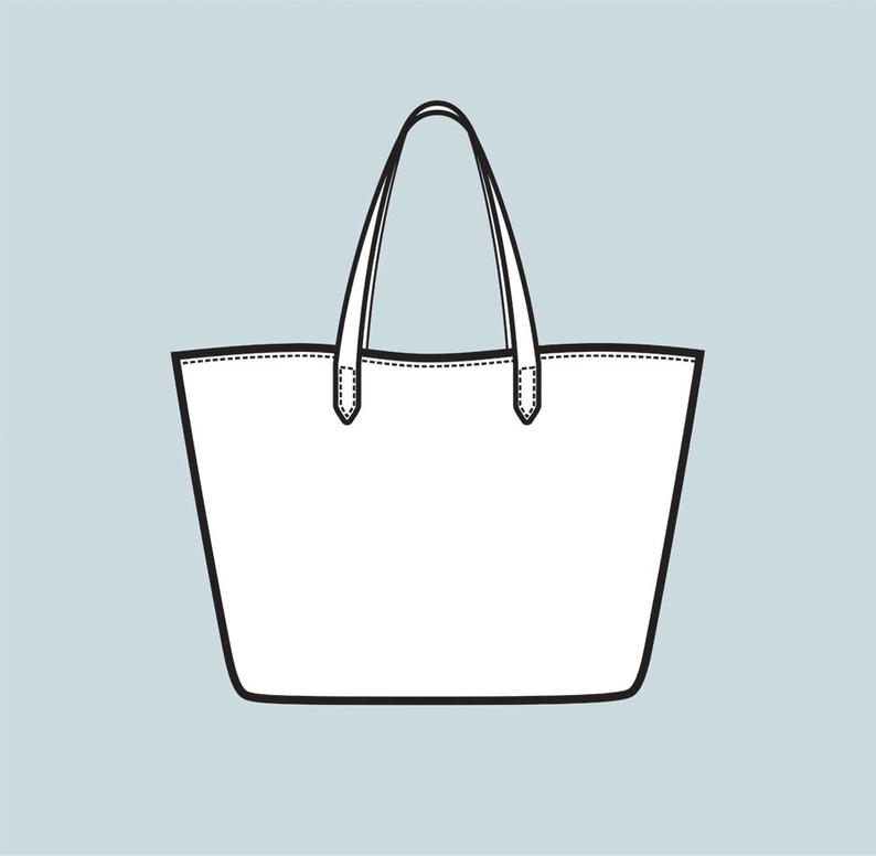 794x776 Women's Tote Handbag Vector Fashion Flat Sketch Adobe Etsy