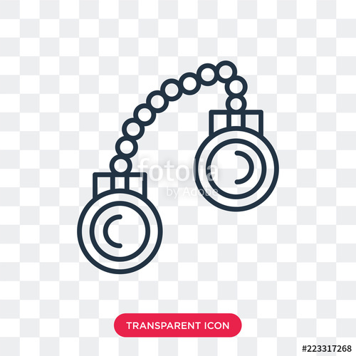 500x500 Handcuffs Vector Icon Isolated On Transparent Background