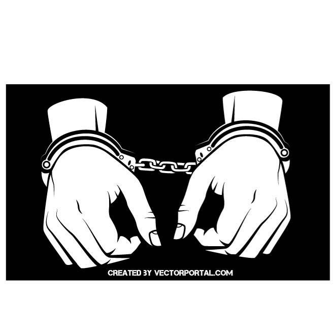 660x660 Hands In Handcuffs Vector Image Various Vectors