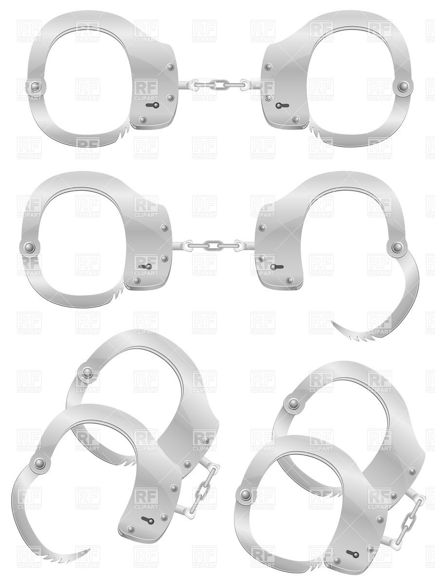 894x1200 Metal Police Handcuffs Vector Image Of Objects Konturvid