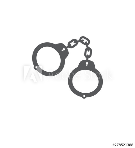 456x500 Police Handcuffs Vector Illustration Icon