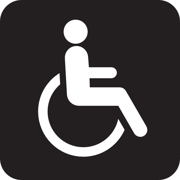 600x600 Wheelchair Accessible Black Clip Art