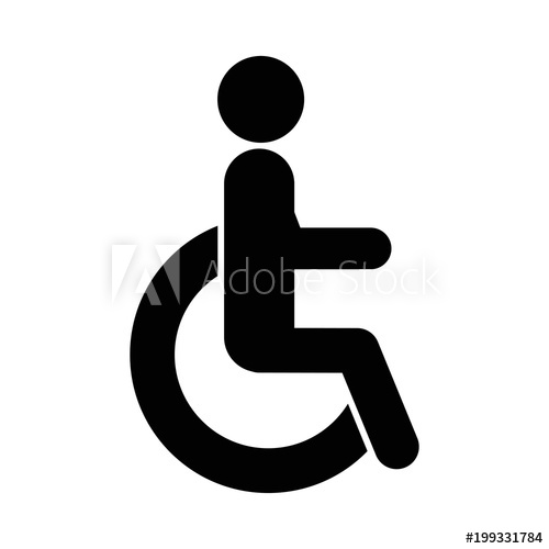 500x500 Disabled Handicap Icon Vector Illustration