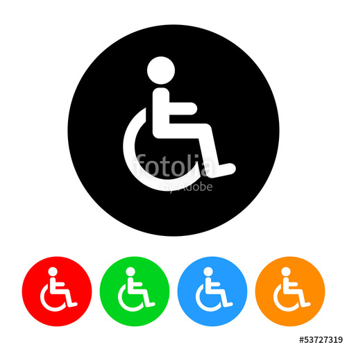 500x500 Wheelchair Handicap Symbol Icon Vector Stock Image And Royalty