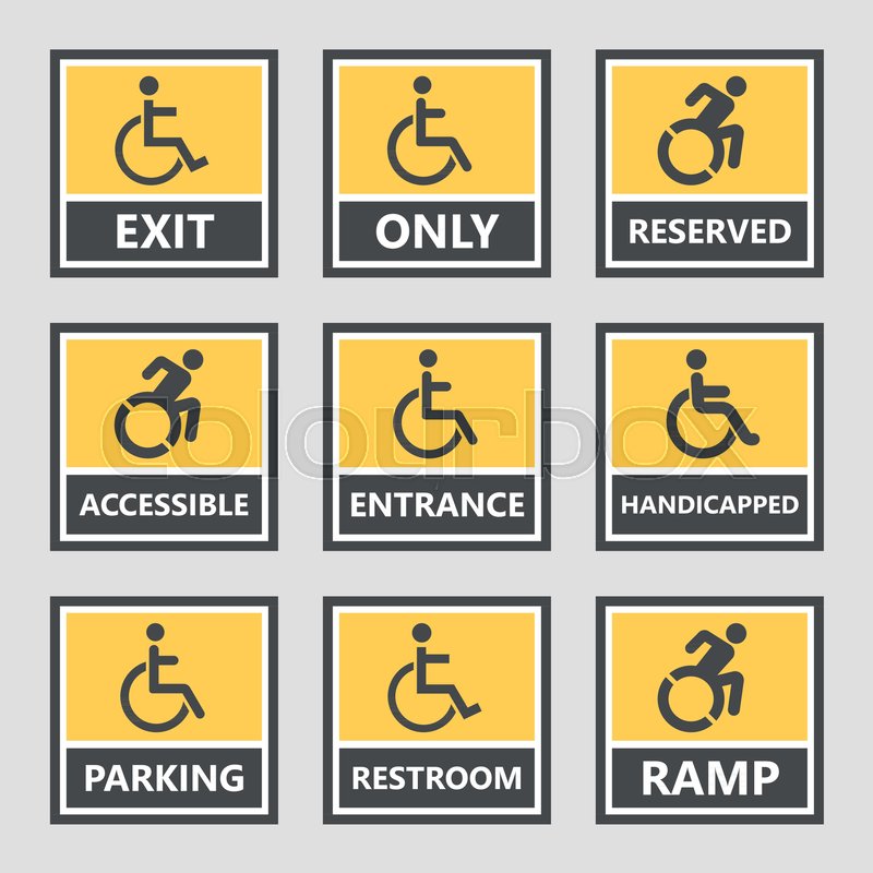Handicap Labels And Signs, Disabled Stock Vector Colourbox 800x800 Handicap Labels And Signs, Disabled Stock Vector Colourbox