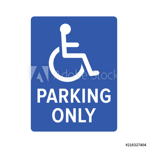 Wheelchair, Handicapped Or Accessibility Parking Only Sign Flat 500x500 Wheelchair, Handicapped Or Accessibility Parking Only Sign Flat