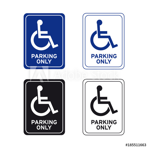 Wheelchair Handicap Disabled Parking Only Sign Set 500x500 Wheelchair Handicap Disabled Parking Only Sign Set