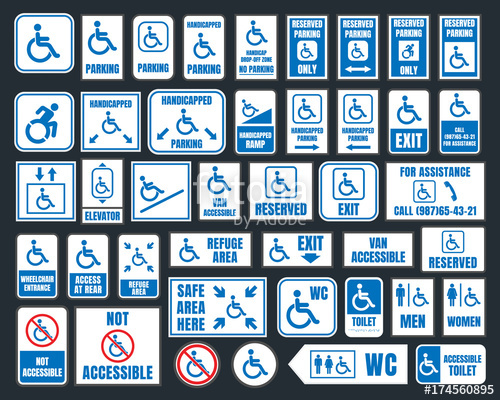 Handicap Signs, Wc And Parking Icons, Disabled People Stock Image 500x400 Handicap Signs, Wc And Parking Icons, Disabled People Stock Image