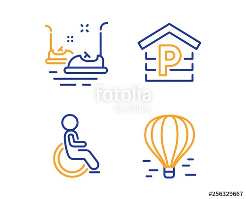 Bumper Cars, Parking And Disabled Icons Simple Set Air Balloon 500x405 Bumper Cars, Parking And Disabled Icons Simple Set Air Balloon