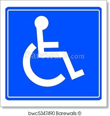 Handicap Sign Parking Art Print Dmv California Ada Bathroom Height 362x382 Handicap Sign Parking Art Print Dmv California Ada Bathroom Height