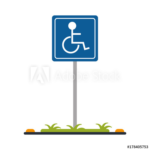 500x500 Handicap Parking Sign Icon Image Vector Illustration Design