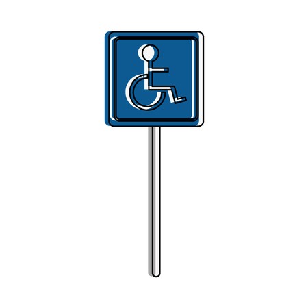 450x450 Handicap Parking Sign Icon Image Vector Illustration Design