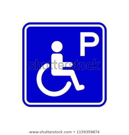 450x470 Isolated Handicap Parking Sign On Blue Round Square Board