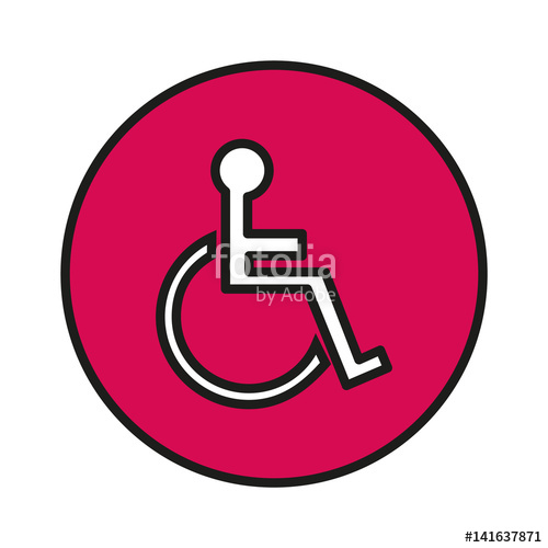 500x500 Flat Color Handicap Sign Icon Stock Image And Royalty Free Vector