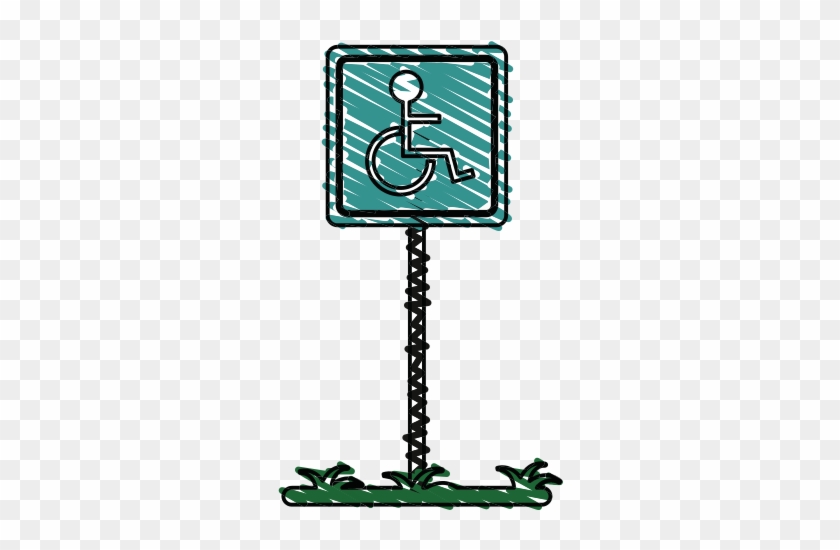 840x550 Handicap Street Sign Vector Illustration