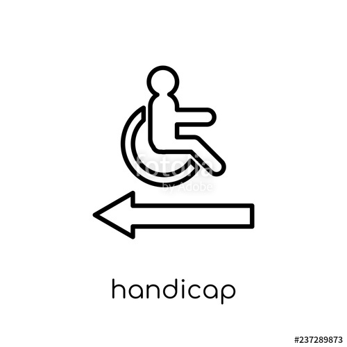 500x500 Handicap Sign Icon Trendy Modern Flat Linear Vector Handicap Sign