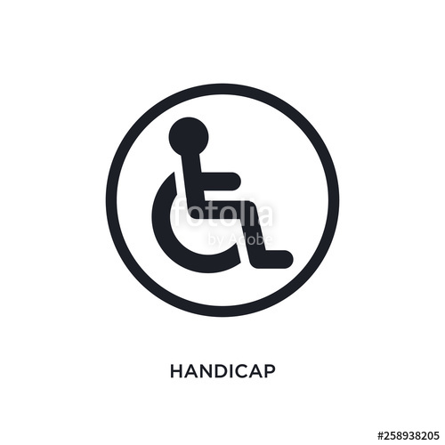 500x500 Black Handicap Isolated Vector Icon Simple Element Illustration