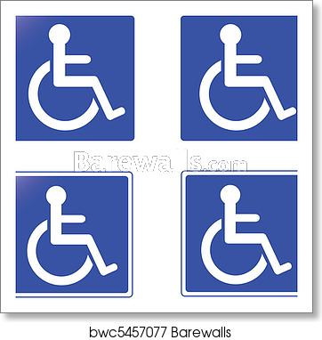 362x382 Collection Of Handicap Signs Vect, Art Print Barewalls Posters