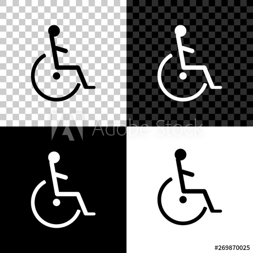 500x500 Disabled Handicap Icon Isolated On Black, White And Transparent