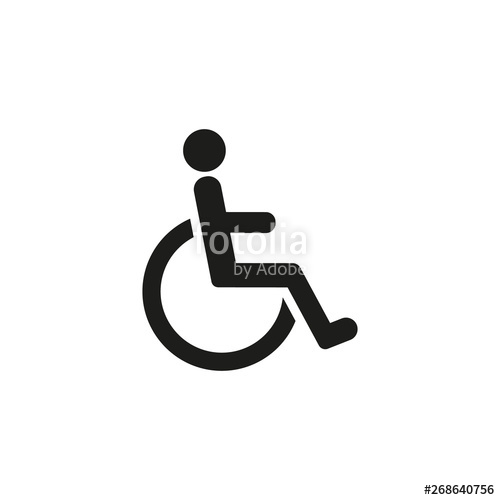 500x500 Disabled Handicap Sign On White Background Vector Stock Image